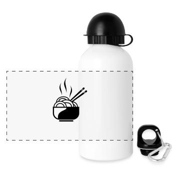 Pasta with chopsticks - Panoramic Thermal Bottle with Lid 500 ml - white - Front
