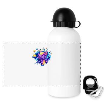 Glücklich - Panorama Trinkflasche mit Deckel 500 ml - Weiß - Vorne