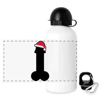 Merry dick christmas - Panoramic Thermal Bottle with Lid 500 ml - white - Front