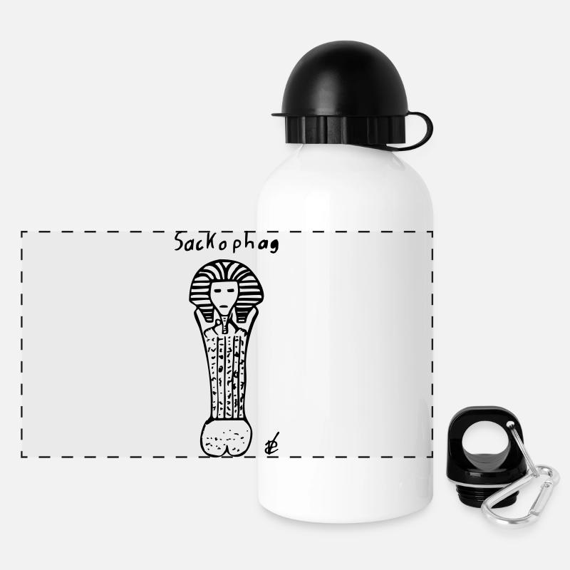 Sackophag - Panorama Trinkflasche mit Deckel 500 ml - Weiß