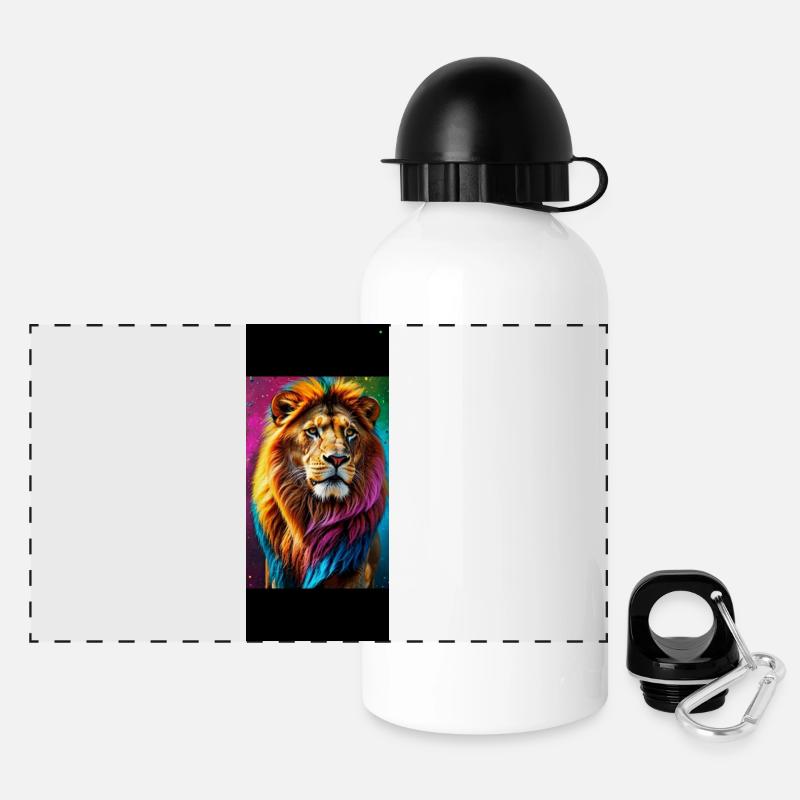 Rainbow Lion - Panoramic Thermal Bottle with Lid 500 ml - white