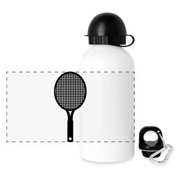 Raquette de tennis - Gourde panoramique avec couvercle 500 ml - blanc - Devant