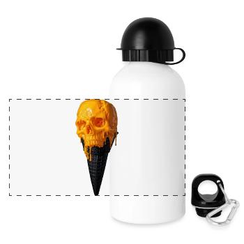 Glace de crâne en fonte au cône - Gourde panoramique avec couvercle 500 ml - blanc - Devant