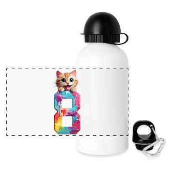 8 JAHRE KATZE 8. GEBURTSTAG - Panorama Trinkflasche mit Deckel 500 ml - Weiß - Vorne