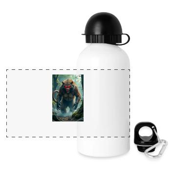 Nue Terrifiant chimère yokai aux yeux brillants et - Gourde panoramique avec couvercle 500 ml - blanc - Devant