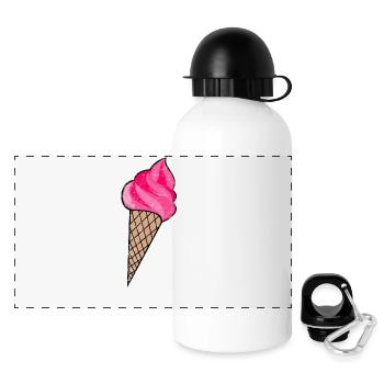 Lick it / Eistüte / Eiscreme / Sonne Sommer-Shirt - Panorama Trinkflasche mit Deckel 500 ml - Weiß - Vorne
