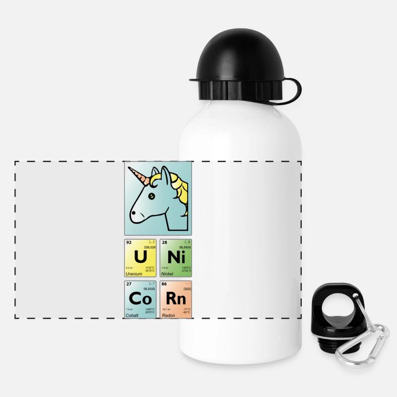 unicorn periodic table - Panoramic Thermal Bottle with Lid 500 ml - white