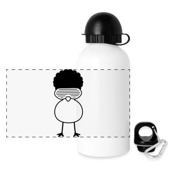 Funky Chick - Gourde panoramique avec couvercle 500 ml - blanc - Devant