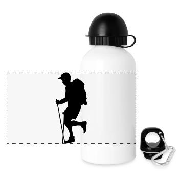 Wanderer Nordic-Walking-Wanderung - Panorama Trinkflasche mit Deckel 500 ml - Weiß - Vorne