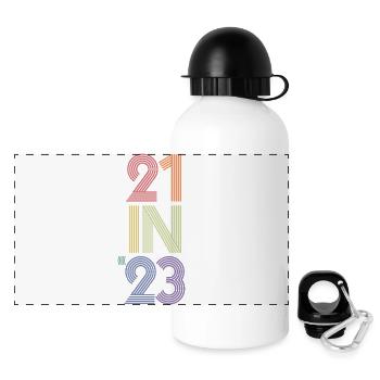 21st Birthday Gift 21 Years Old Men & Women - Panoramic Thermal Bottle with Lid 500 ml - white - Front