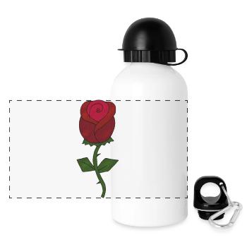 Rose Fabric - Panoramic Thermal Bottle with Lid 500 ml - white - Front