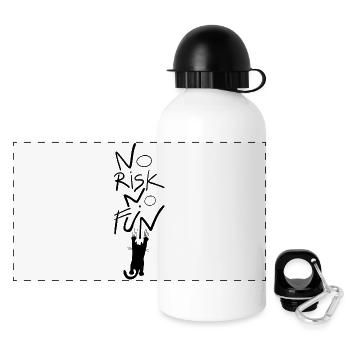 Drôle de chat - Gourde panoramique avec couvercle 500 ml - blanc - Devant