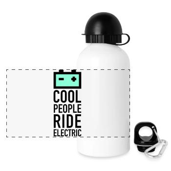 batery_2f - Panorama Trinkflasche mit Deckel 500 ml - Weiß - Vorne