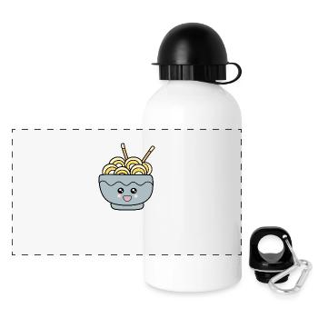 Nouilles Ramen Cuisine japonaise - Gourde panoramique avec couvercle 500 ml - blanc - Devant