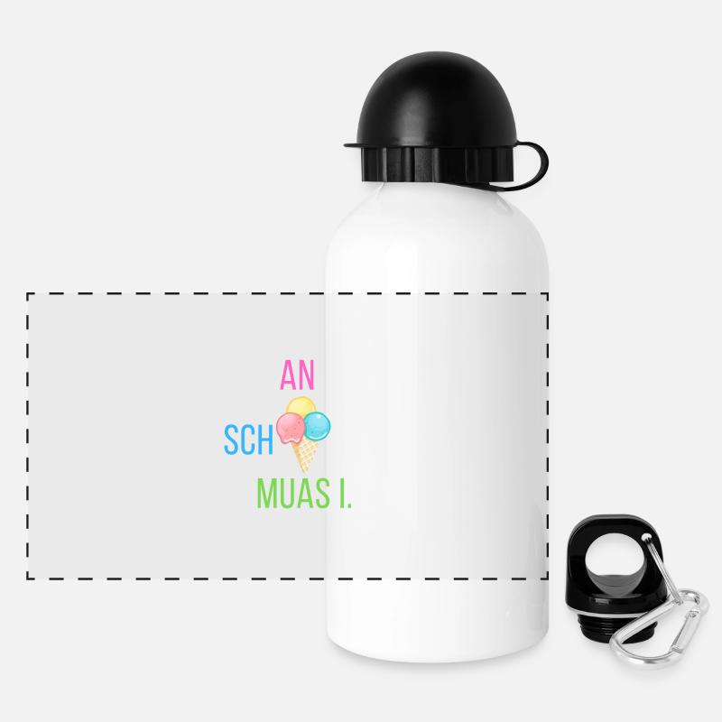 An scheiß muas i - Statement - Panorama Trinkflasche mit Deckel 500 ml - Weiß