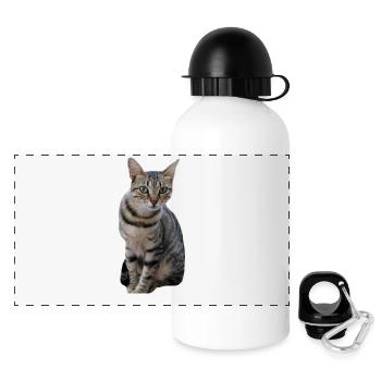 Katze Kätzchen - Panorama Trinkflasche mit Deckel 500 ml - Weiß - Vorne