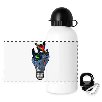 Kosmische Idee - Panorama Trinkflasche mit Deckel 500 ml - Weiß - Vorne