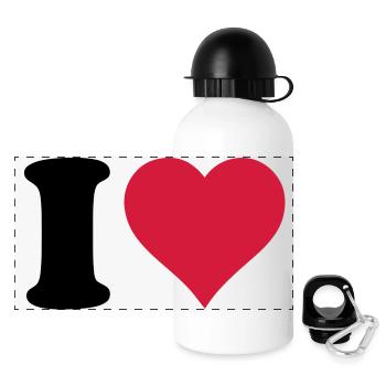 I_love - Panoramic Thermal Bottle with Lid 500 ml - white - Front