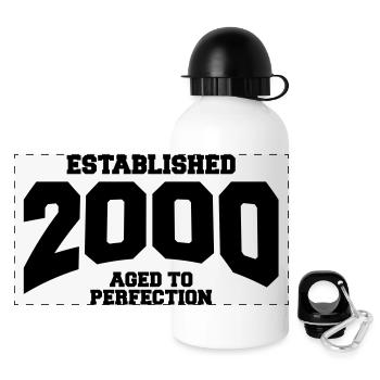 aged to perfection established 2000 (de) - Panorama Trinkflasche mit Deckel 500 ml - Weiß - Vorne