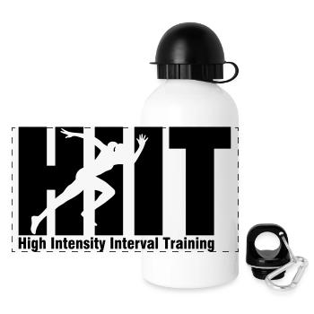 HIIT Intervall Training - Panorama Trinkflasche mit Deckel 500 ml - Weiß - Vorne