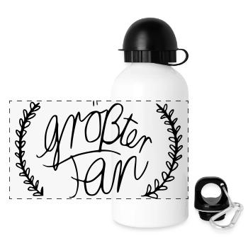 größter Fan - Panorama Trinkflasche mit Deckel 500 ml - Weiß - Vorne