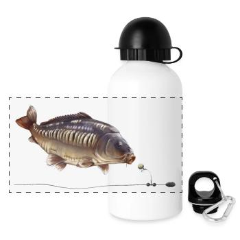 Spiegelkarpfen-Chod-Rig-Angeldesign - Panorama Trinkflasche mit Deckel 500 ml - Weiß - Vorne