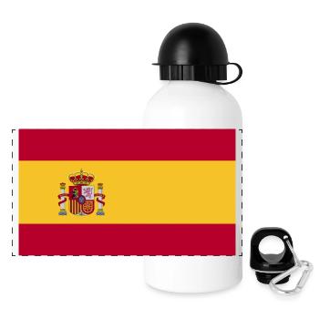 Spanien Flagge - Panorama Trinkflasche mit Deckel 500 ml - Weiß - Vorne