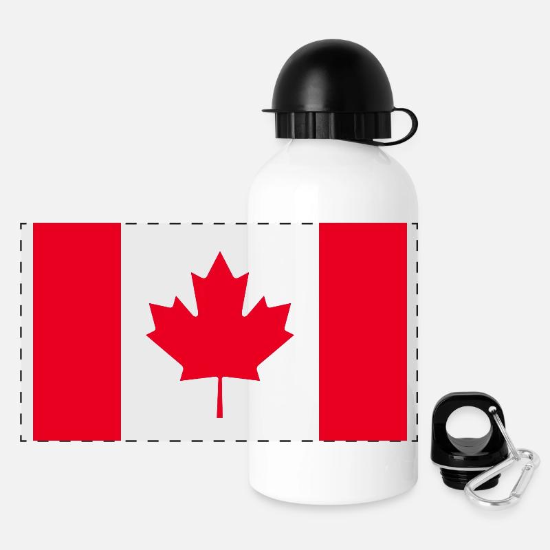 Get our Canada flags now - Panoramic Thermal Bottle with Lid 500 ml - white