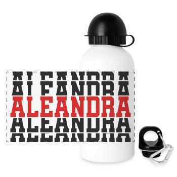 t-shirt Aleandra t-shirt gift stacked text - Panoramic Thermal Bottle with Lid 500 ml - white - Front