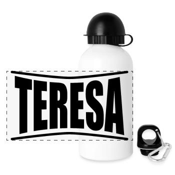 T-Shirt Teresa T-Shirt Geschenkidee - Panorama Trinkflasche mit Deckel 500 ml - Weiß - Vorne