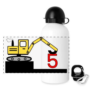 Excavator - Panoramic Thermal Bottle with Lid 500 ml - white - Front