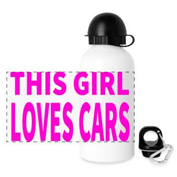 Auto - Panorama Trinkflasche mit Deckel 500 ml - Weiß - Vorne