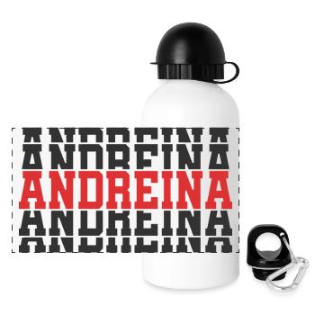 Andreina t-shirt t-shirt gift stacked text - Panoramic Thermal Bottle with Lid 500 ml - white - Front