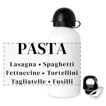 Liste des amateurs de pâtes – Lasagnes, spaghettis, fettuccine - Gourde panoramique avec couvercle 500 ml - blanc - Devant