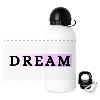 Dream in Pastelllila - Panorama Trinkflasche mit Deckel 500 ml - Weiß - Vorne