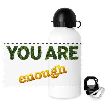 You are enough - Panorama Trinkflasche mit Deckel 500 ml - Weiß - Vorne