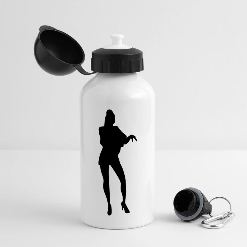 Conception de vecteur Singer and Dancer Silhouette Gourde panoramique avec couvercle 500 ml