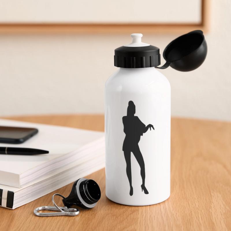 Sänger und Tänzer Silhouette Vektor-Design Panorama Trinkflasche mit Deckel 500 ml