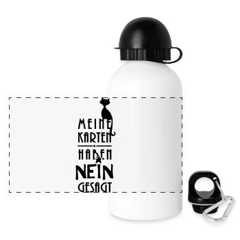 Wahrsager Kartenlegerin lustiger Hexen Spruch Nein - Panorama Trinkflasche mit Deckel 500 ml - Weiß - Vorne