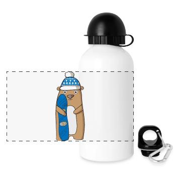 Snowboard - Panoramic Thermal Bottle with Lid 500 ml - white - Front