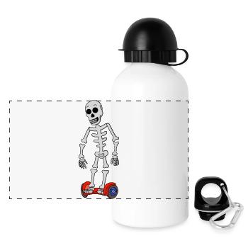 Gruselige Schwebeknochen - Panorama Trinkflasche mit Deckel 500 ml - Weiß - Vorne