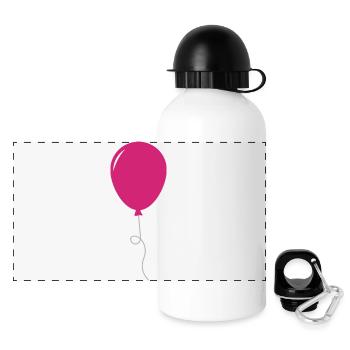 Ballon - Panorama Trinkflasche mit Deckel 500 ml - Weiß - Vorne