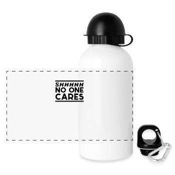 SHHHHHH NO ONE CARES - Panorama Trinkflasche mit Deckel 500 ml - Weiß - Vorne