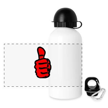 grands-pouces-Up - Gourde panoramique avec couvercle 500 ml - blanc - Devant