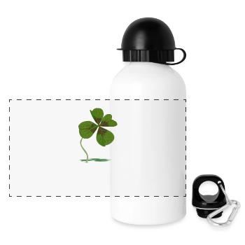 Kleeblatt - Panorama Trinkflasche mit Deckel 500 ml - Weiß - Vorne