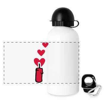 Heart Candle 2 - Panoramic Thermal Bottle with Lid 500 ml - white - Front