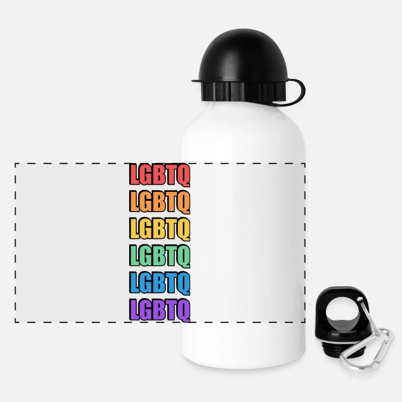 Vibrant Rainbow LGBTQ Pride Design - Panoramic Thermal Bottle with Lid 500 ml - white