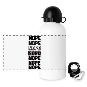 Nein, Neon-Glitch-Textstack - Panorama Trinkflasche mit Deckel 500 ml - Weiß - Vorne
