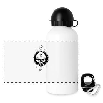 Totenkopf klassisch tattoo - Panorama Trinkflasche mit Deckel 500 ml - Weiß - Vorne