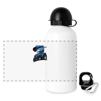 Schöne blaue Grenze - Panorama Trinkflasche mit Deckel 500 ml - Weiß - Vorne